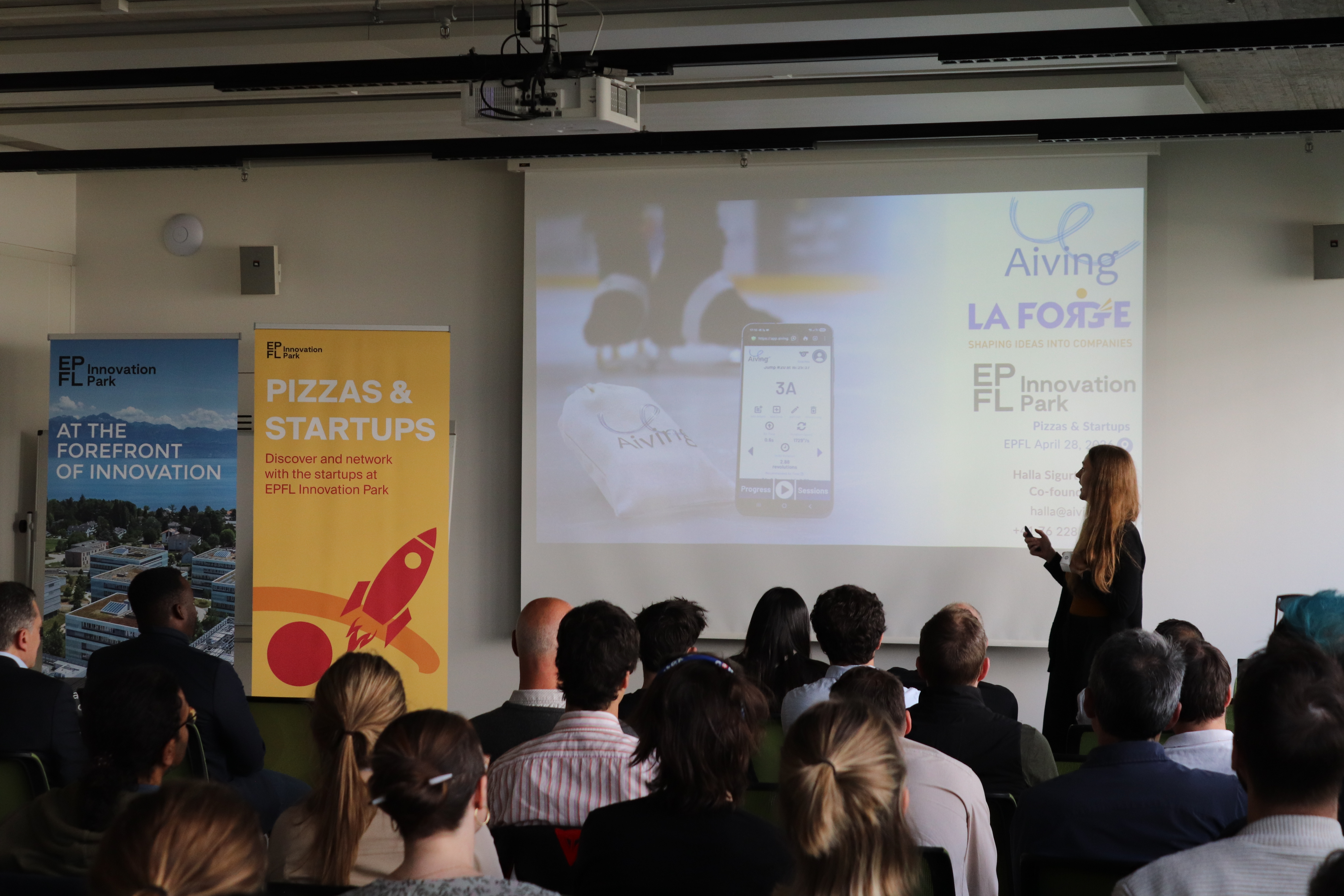 Aiving представляет La Forge на Pizzas & Startups в EPFL Innovation Park